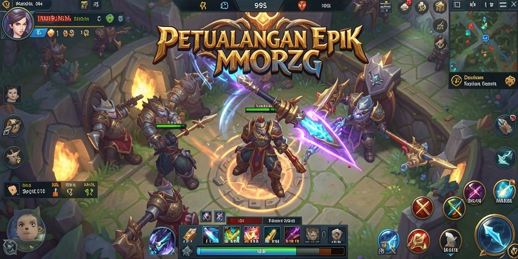 Screenshot menunjukkan gameplay dinamis dan dunia fantastis 99SL.
