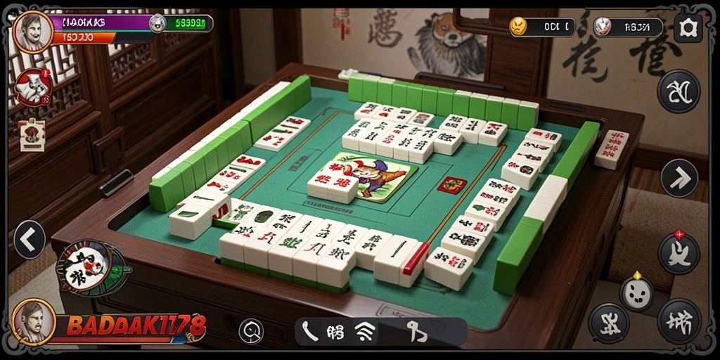 Tampilan gameplay BADAK178 dengan ikon ubin Mahjong yang menarik.