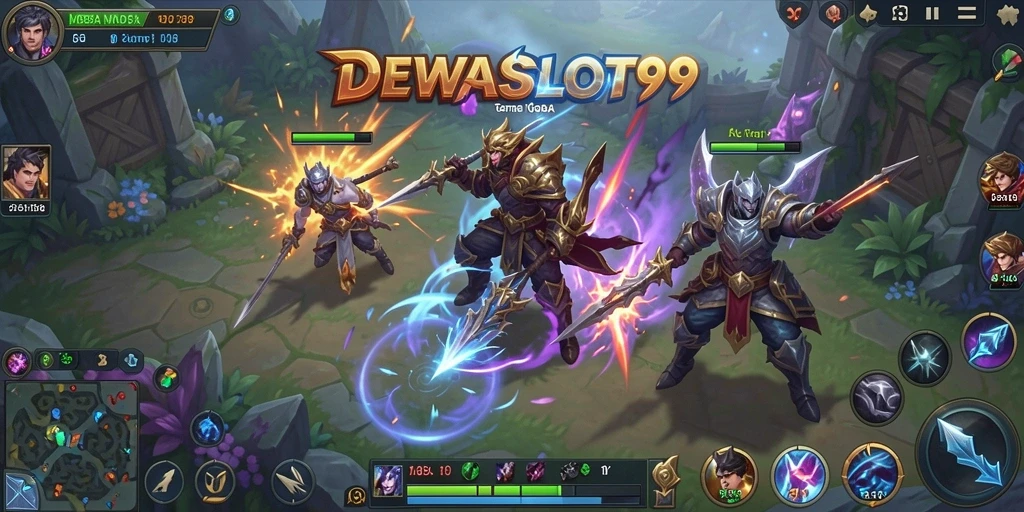 Tampilan seru dari gameplay DEWASLOT99 di arena pertarungan.