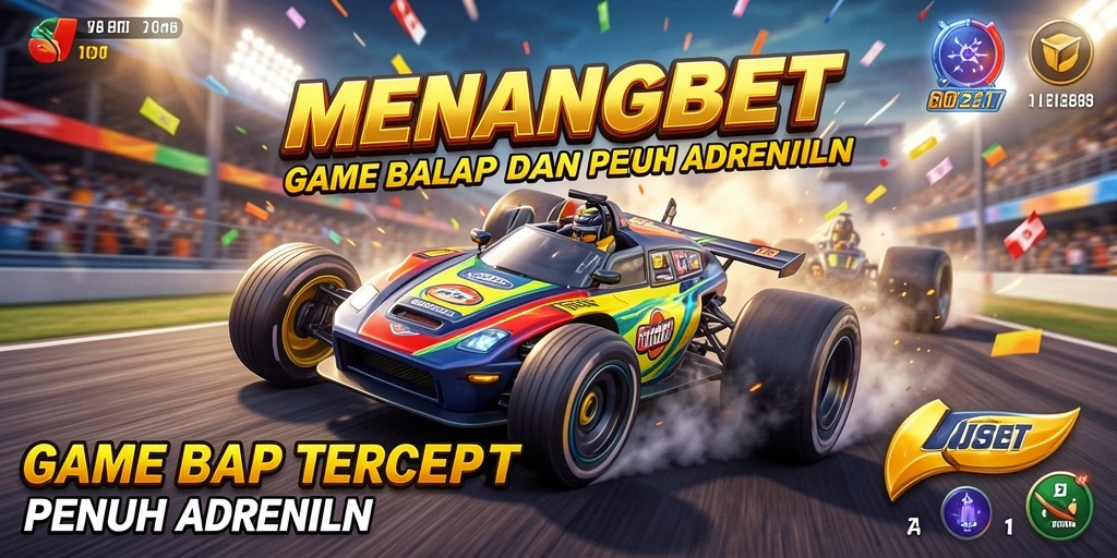 Tangkapan layar MENANGBET menampilkan aksi balap mendebarkan di lintasan.