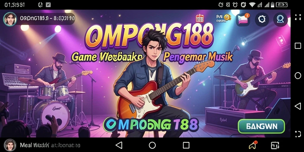 Screenshot gameplay OMPONG188 menampilkan aksi menyanyi yang seru di berbagai genre musik.